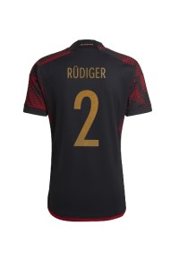 Tyskland Antonio Rudiger #2 Fotballdrakt Borte Klær VM 2022 Korte ermer